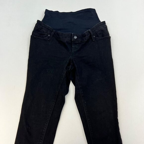 Old Navy Womens Maternity Rockstar Super Skinny Pull On Jeans Black 6 - Picture 2 of 9